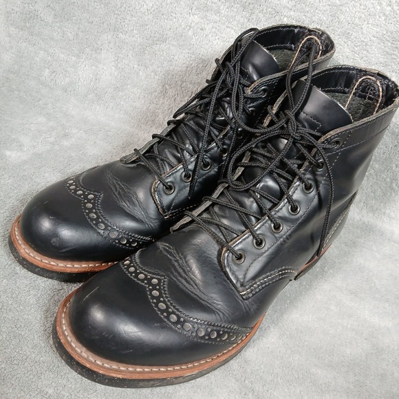 Red Wing Shoes Other - Red Wing 8126 Boots Brogue Ranger Mens 7 D Black Leather Wingtip USA Made 8126